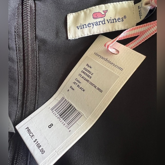 Vineyard Vines Black Off Shoulder Jacquard Cocktail Dress Women’s Size 8 NWT - Picture 7 of 7